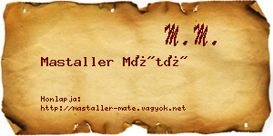 Mastaller Máté névjegykártya